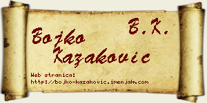Bojko Kazaković vizit kartica
